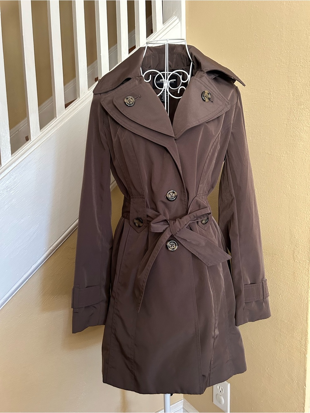 London Fog Gray Belted Trench Coat